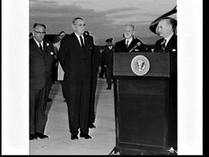 Arrival in Canberra of L.B. Johnson, President of the U...