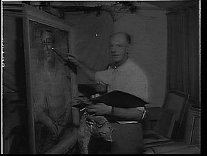 Archibald Prize winner for 1958, William Pidgeon, paint...