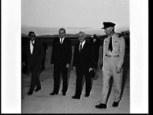 Arrival in Canberra of L.B. Johnson, President of the U...