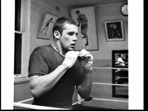 Boxer Bobby Dunlop training, Ern Mcquillan's Gymnasium
