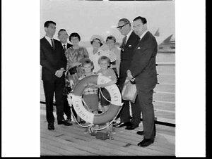Mrs. Hodges on the deck of the liner Himalaya before de...