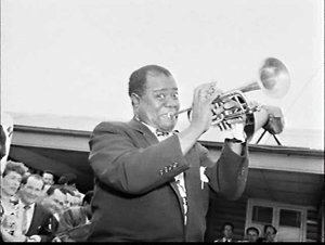 American jazz singer and trumpeter Louis "Satchmo" Arms...