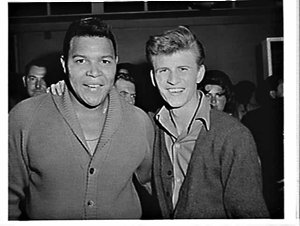 Singers Chubby Checker and Bobby Rydell on arrival at M...