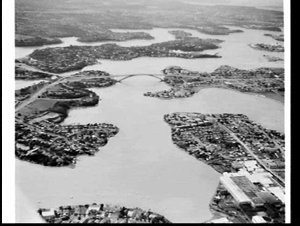 Aerial photograph of Gladesville Bridges, surrounding s...