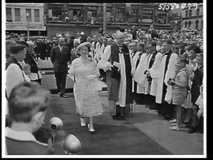Elizabeth the Queen Mother attends divine service at St...