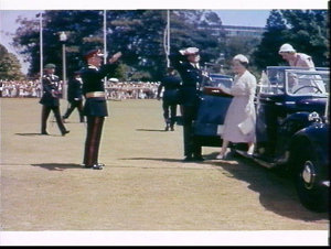 Elizabeth the Queen Mother inspects servicewomen in the...