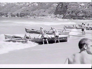 Surfboat race at a surf carnival, Whale Beach