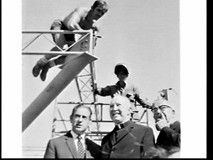 Cardinal Gilroy and Sir Asher Joel inspect the preparat...