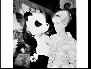 Mrs. McMahon at a toy fair, Sydney (later Sebel) Town H...