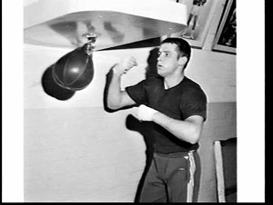 Boxer Bobby Dunlop training, Ern Mcquillan's Gymnasium