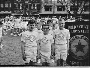 Police Citizens Boys' Club parade, Hyde Park (?), Sydne...
