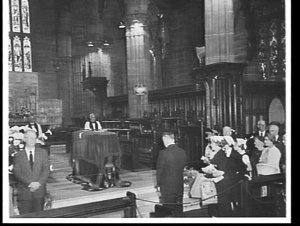 Lying-in-state of Dr. Howard W.K. Mowll, Archbishop of ...