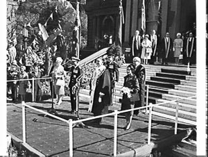 King Rama IX and Queen Sirikit of Thailand arrive at Sy...