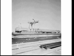 Ocean-going barge (from Europe) with large pipe for new...