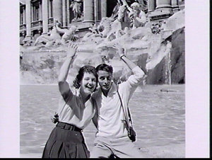 Runner Pat Duggan and her Italian fiance at the Trevi F...