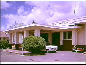 Entrance and facade, Hotel Canberra