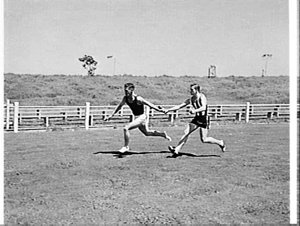 Sprinters training, E.S. Marks Memorial Field
