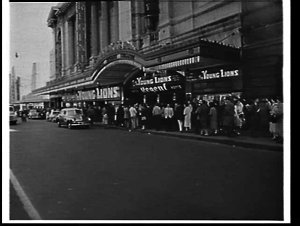 Exterior of Regent Theatre advertising the film The you...