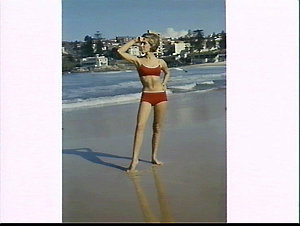 Female models in Jantzen swimwear, Coogee Beach