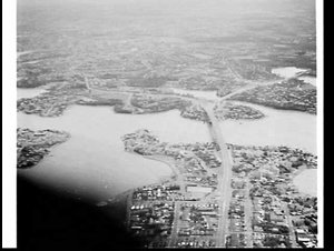 Aerial photograph of Gladesville Bridges, surrounding s...