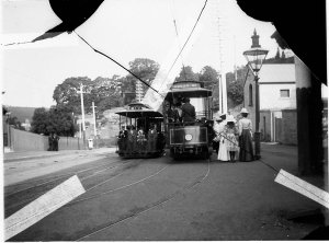 Rose Bay electric tram and Ocean-King Street cable tram...