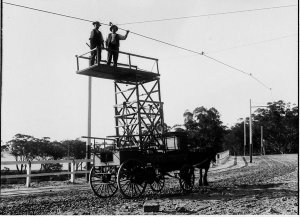 Tramway construction for the Dept. of Public Works usin...