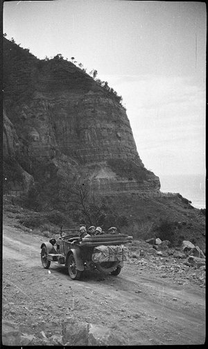 Perier party on a mountain road near Canberra