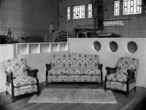 Jacobean-style three piece lounge suite at the Furnitur...