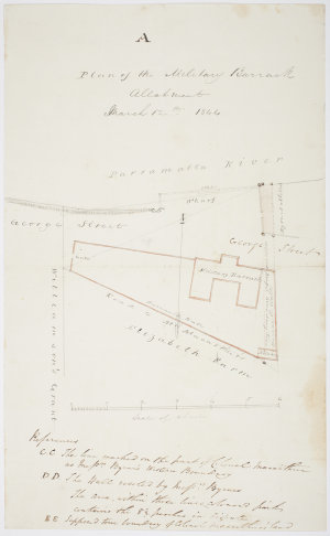 Plan of the military barrack allotment, March 12th 1844...