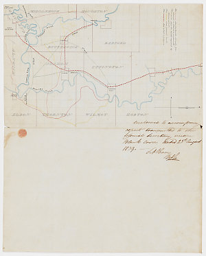 [Map showing proposed roads between Dungog and Maitland...