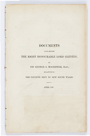Documents laid before the Right Honourable Lord Glenelg...
