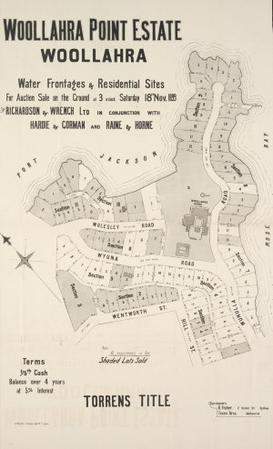 Woollahra Point estate, Woollahra [cartographic materia...