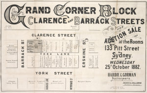 Grand corner block Clarence and Barrack streets [cartog...