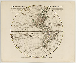 Hemisphere occidental, dresse en 1720, pour l'usage du ...