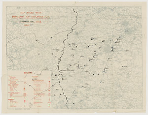 Map issued with summary of information, September 25th, 1918 [cartographic material] / Field Survey Bn. R.E.