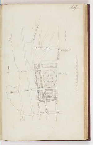 [Plan of military barracks, George Street, Sydney prese...