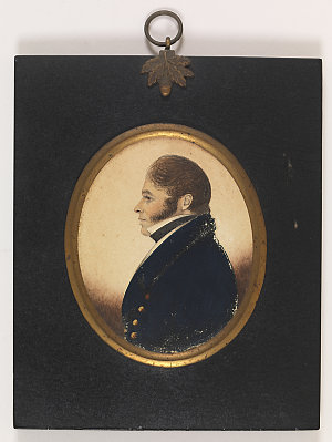 Pair of miniature portraits probably of Captain George ...