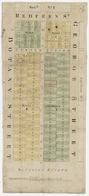 Plan of Section no. 8 of "Redfern's grant", Sydney, for...