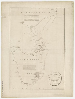 A chart of Bass Strait between New South Wales and Van Diemen's Land [cartographic material] : explored by Matt W. Flinders and Lieut. of his Majesty's ship Reliance by order of His Excellency Governor Hunter, 1798-9 / Aaron Arrowsmith.