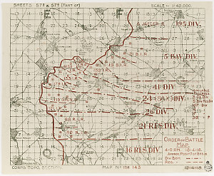 Order of battle map, 4.0 p.m. 18:4:18 [cartographic mat...