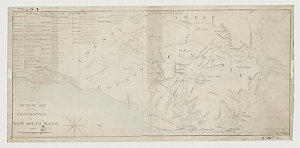 An outline map of the settlements in New South Wales. 1...