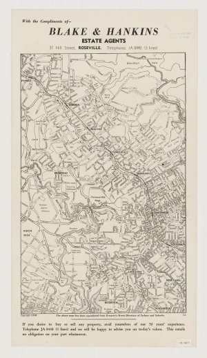 [Map of North Shore Line, Sydney, from Artarmon to Pymb...