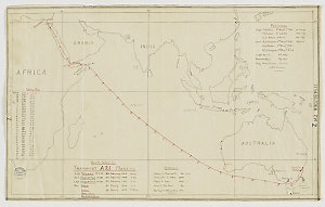 Route taken by Transport A21 Marere [cartographic material] / [Captain Brian Gaynor]