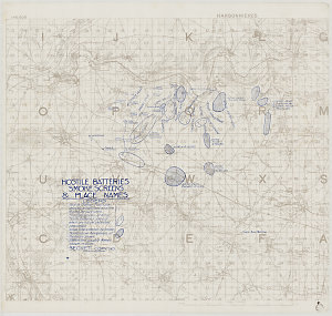 Hostile batteries smoke screens & place names [cartographic material] / Corps Topo. Section.