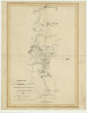 Sketch of the roads to Bathurst showing the relative si...