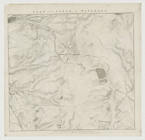 Field of Waterloo, showing the extent of ground comprised in Lieutenant Siborne[e]'s model of the battle of the 18 June 1815 [cartographic material] / [surveyed and drawn by W. Siborne ; engraved by W.H. Holbrooke]