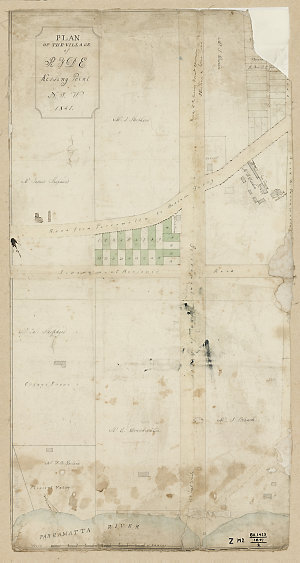 Plan of the village of Ryde, Kissing Point, N.S.W., 184...
