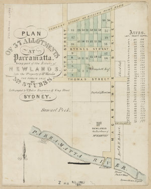 Plan of 37 allotments at Parramatta being part of the e...