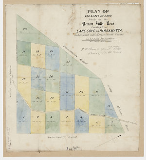 Plan of 640 acres of land situate on the Pennant Hills ...