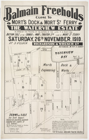The Waterview Estate [cartographic material] : Balmain ...